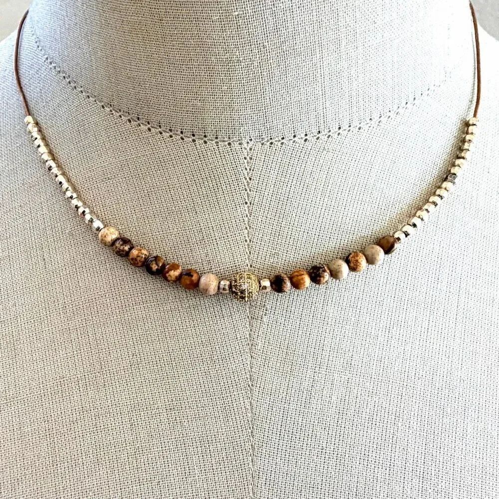 Picture Jasper Beaded Necklace